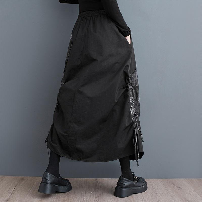 Plus Size High Waist Vintage Spring Summer Autumn Casual Loose Long for Woman Skirts Womens Skirt