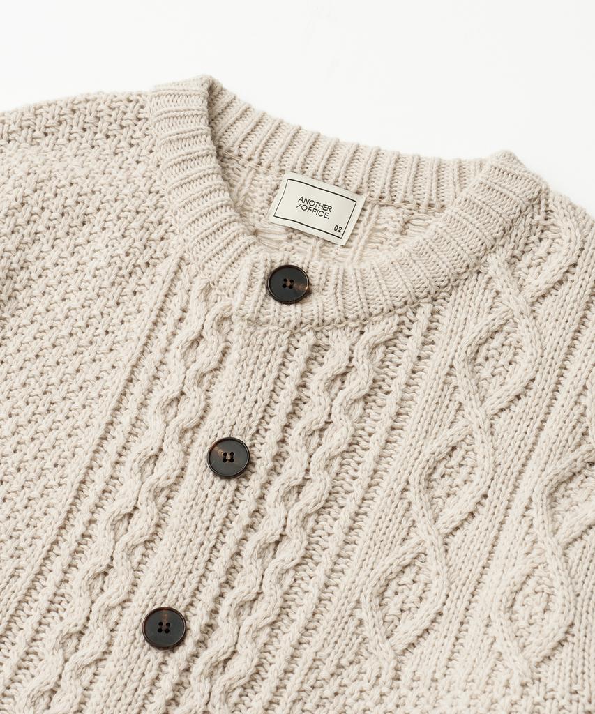 Another Office Grandma Cable Cardigan (Oatmeal)