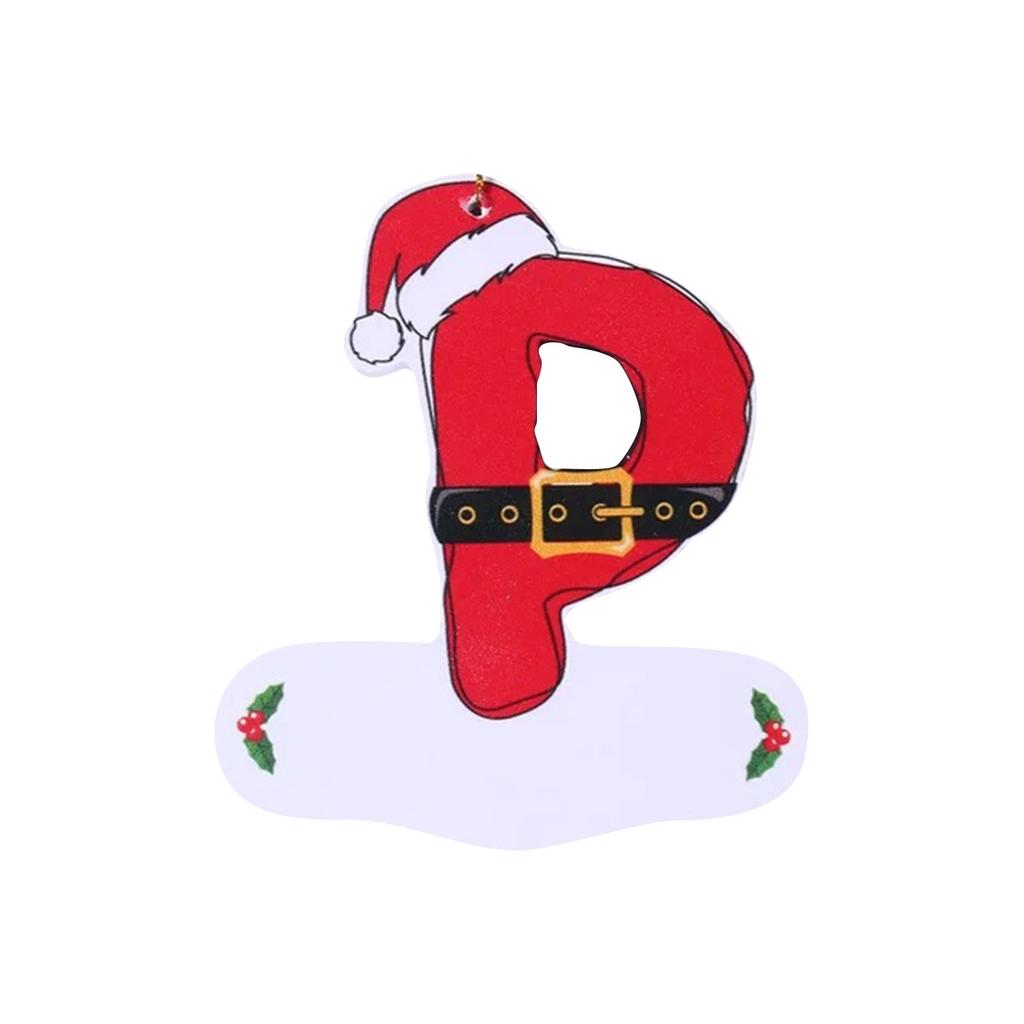 26 Letters Christmas Tree Ornament Christmas Pendant DIY Alphabet Pendant Atmosphere Decoration Christmas Tree Letters 1PC