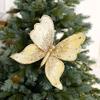 Yousheng Fabric Glitter Butterfly Ornament Artificial Butterfly Christmas Tree Hanging Decoration for Ceiling Wall Tree Wreath Decor