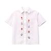 GREEN BELT Embroidered Striped Cotton Linen Polo Shirt