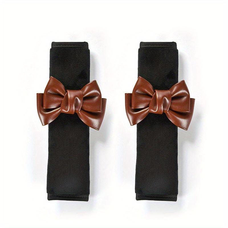 

2 шт. Накладки на ремень безопасности автомобиля, мультяшный галстук-бабочка, безопасный ремень, накладки на плечевые ремни, дышащая подушка для ремня безопасности, помогает защитить вашу шею и 2cps коричневый