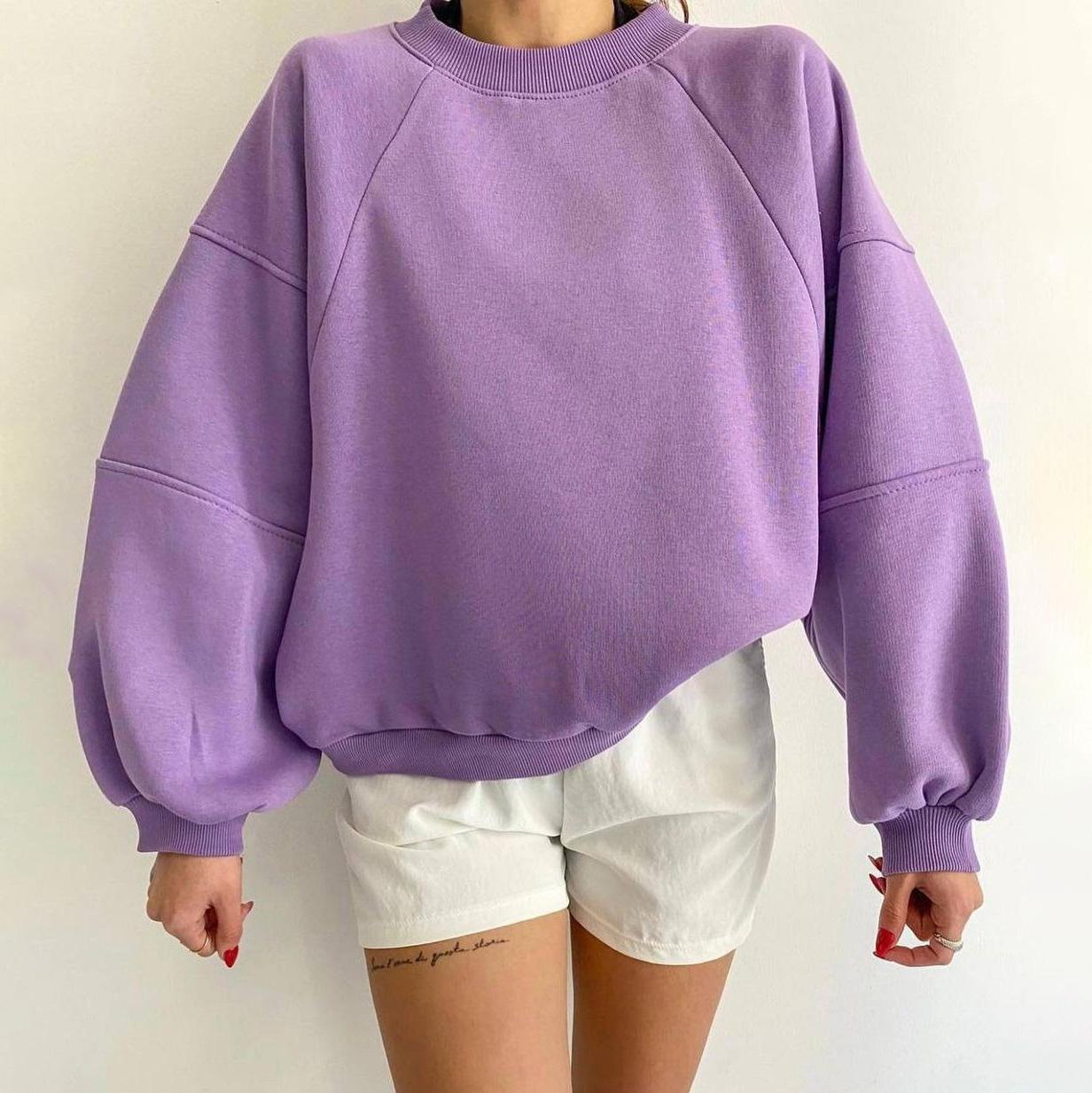 Женские свободные свитера с длинным рукавом и капюшоном с круглым вырезом женские топы однотонные толстовки M 2778₽