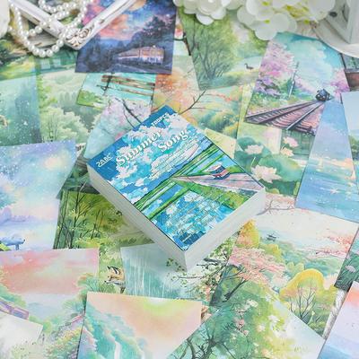 Carta Paesaggio Quattro Stagioni 200 Fogli Materiale Decorazione Diario Album Scrapbooking Materiale Carta Sfondo Forniture Junk Journal