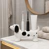 Ceramic Dog Shaped Toothbrush Holder 4 Slots Electric Toothbrush Stand for Bathroom