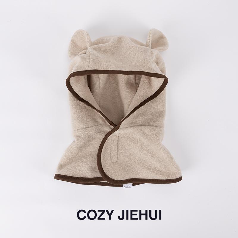 

Baby hat autumn and winter cute warm ear hat hat scarf girls hat scarf boys one-piece hat