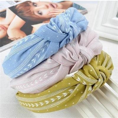 Elegantes geknotetes Blatt Breites Haarband Mädchen Stoff Stirnband Damen Haaraccessoires Band Reifen Strand