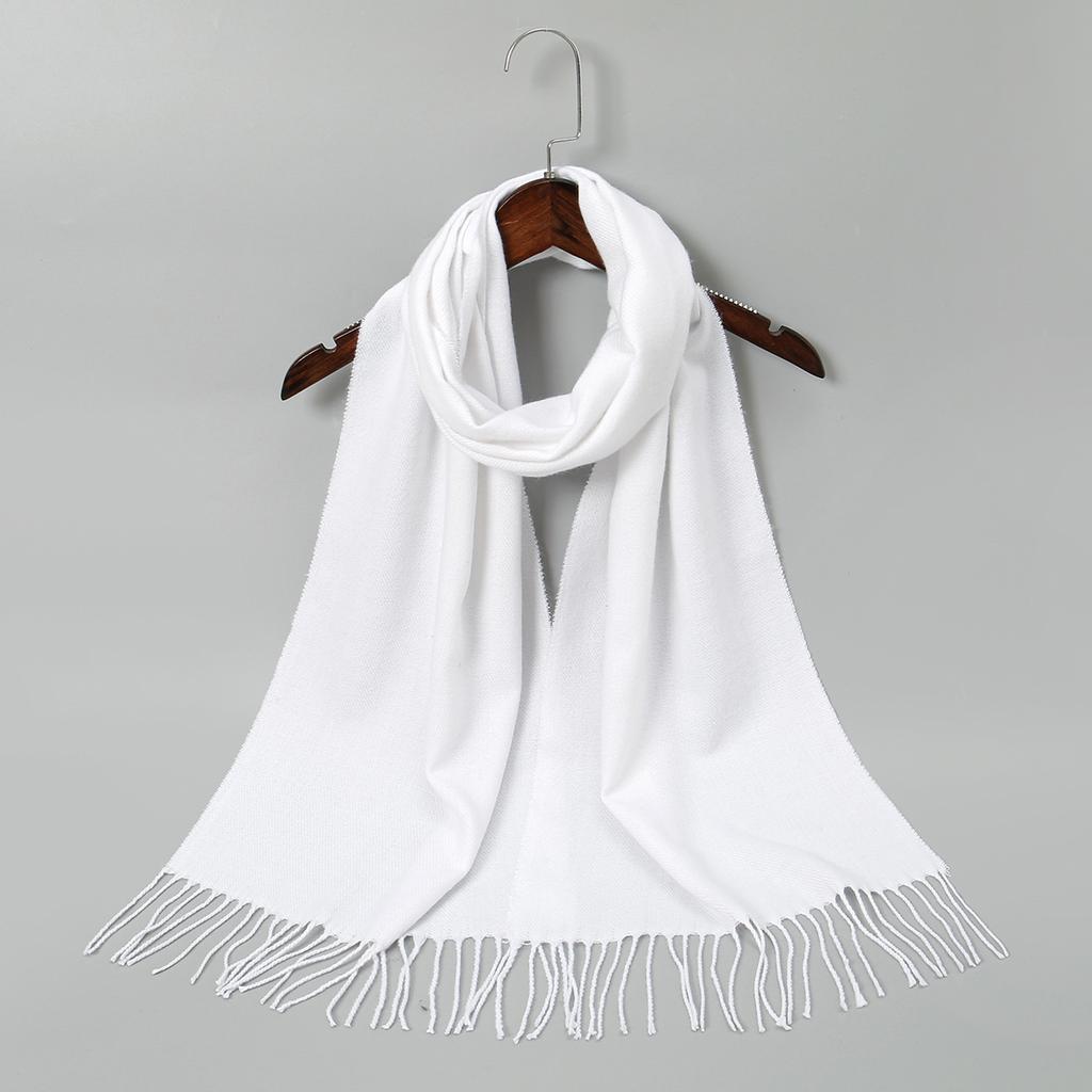 Solid Color Cashmere Scarf With Tassel Pashmina Fashion Custom Logo Women Shawl Wram Thicken Neck Protection190*32Cm