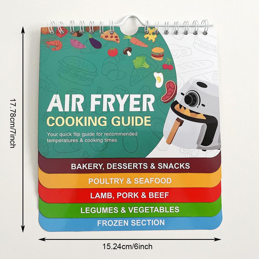 1 Pack Air Fryer Magnetic Cheat Sheet Set - Easy Cooking Guide with Times Chart, Instant Oven Temp Conversion, and Kitchen Essentials