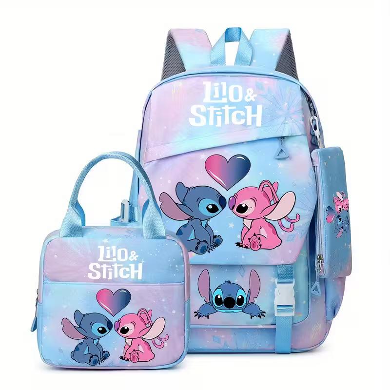 Children S Backpack Cartoon Cute Primary School Bag Backpack Three-Piece Set Ship according to the picture