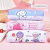 PU Leather Pen Bag Dirt-proof Stationery Bag Cute Cartoon Pencil Case  Students