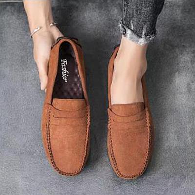 Mode Wildleder Herren Freizeitschuhe Atmungsaktiv Komfort Slipper Herren Fahrschuhe Herren Loafer Herrenschuhe Mokassins