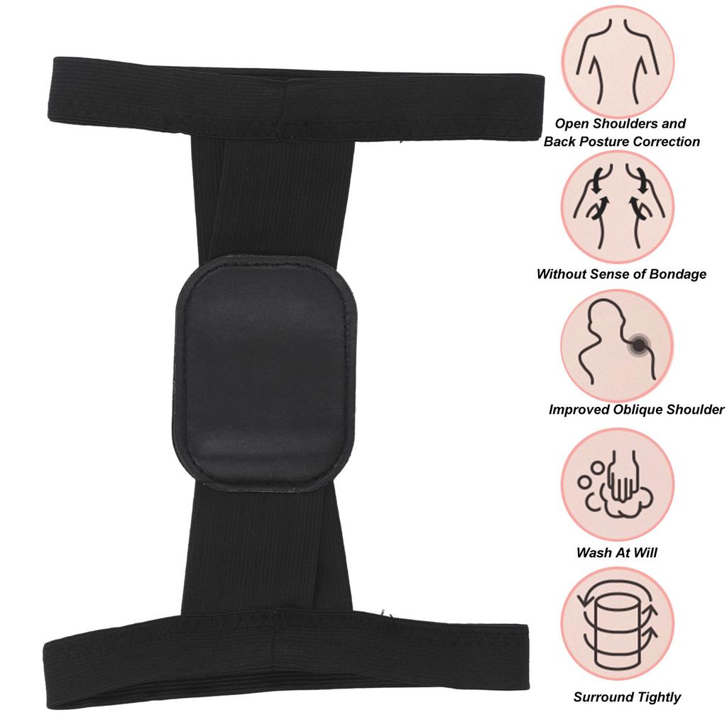 Back Spine Correction Belt Black L Size Men Women Breathable Corrector Hunchback Posture Correction Belt