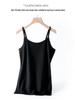Women's Pure Cotton Black Camisole Vest – Small, Tight-Fitting, Sexy, Plus Size, Short Top for Summer/Spring.