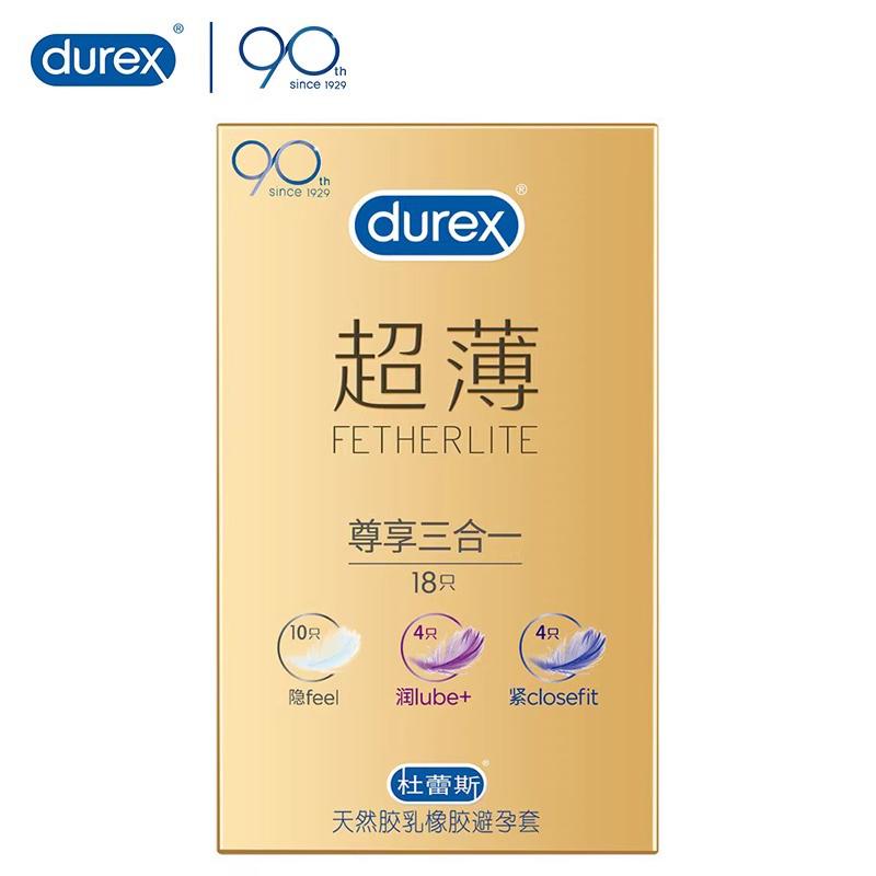 Durex Fetherlite Condom ultra-thin Premium 3 in 1set for Adult Sex  18 pieces