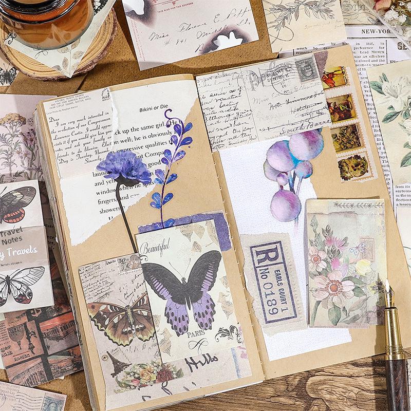 Past Events Retro Notebook: Cute Paper Handbook with 60 Decorative Non-Sticky Sheets