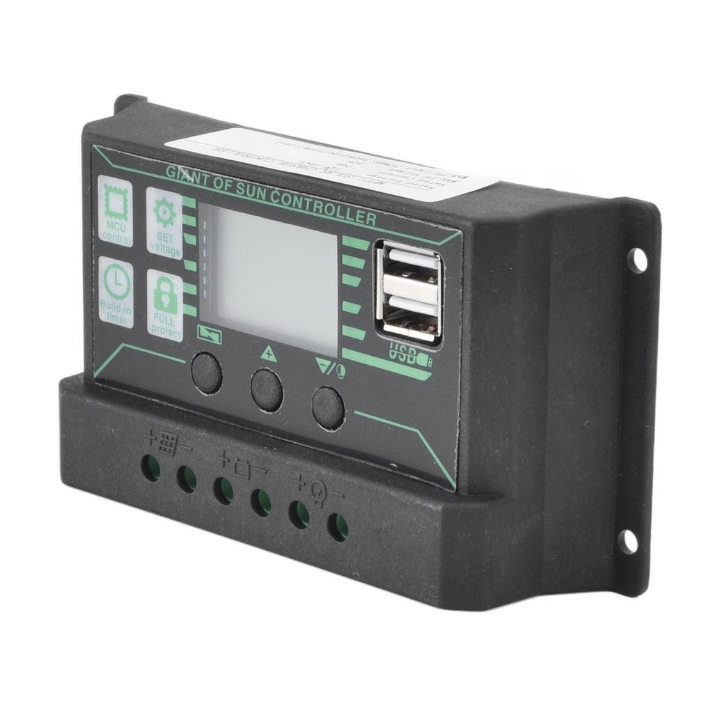 Solar Lade-Entlade-Regler Einstellbar LCD-Anzeige PWM Dual USB Photovoltaik MPPT Solarmodulregler