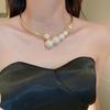 Irregular Shape Retro Pearl Necklace Exaggerated Design Evening Necklace  Party Wear