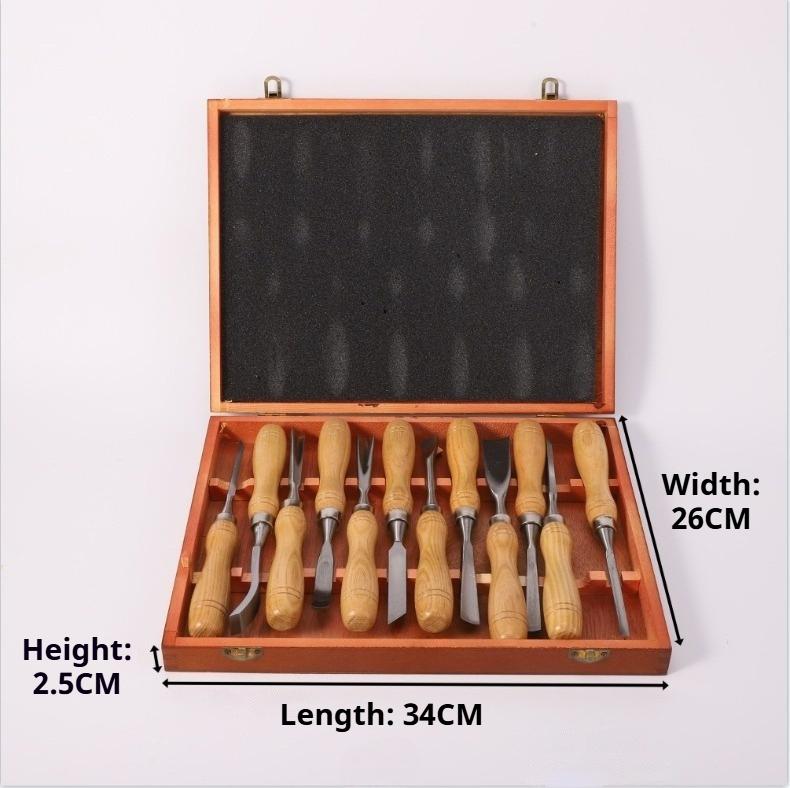12 PCS Wood Carving Kit Portable Woodworking Chisel Professional Durable Carpenter Woodcut Knife DIY Carving Manual Tools