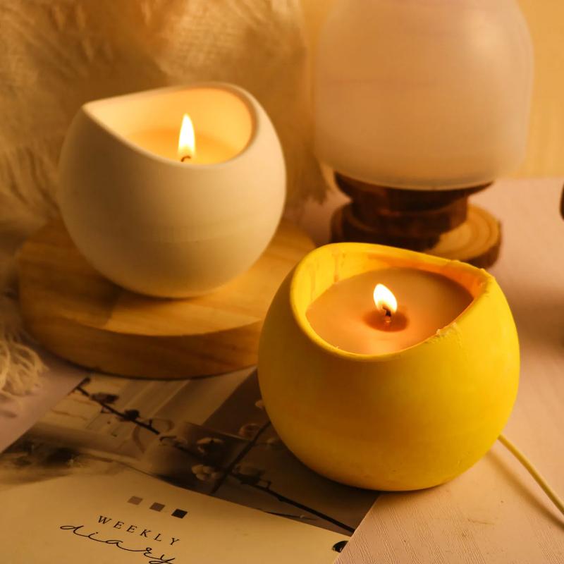 DIY Arc Candle Jar Silicone Mold for Succulents Vase Craft Making Plaster Concrete Resin Storage Box Home Decor Tool