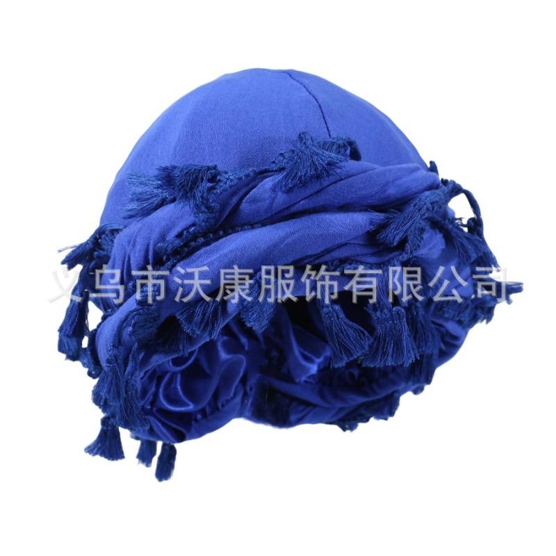 fringed headscarf hat, solid color cashew print twist tail hat, hip hop twist braided hat