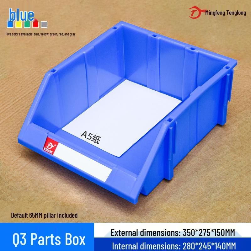 Angled Entry Heavy-Duty Plastic Storage and Organizer Box for Components and Hardware