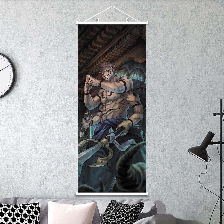 

Магическая битва Годжо, Юдзи, Мегуми Подвесной свиток 35x90 см - Термоперенос, Доступны разные размеры. 35X90CM