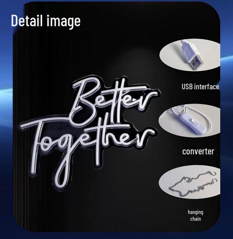 Better Together Neon Wedding Confession Light - Flexible Luminous Letters for Party Atmosphere