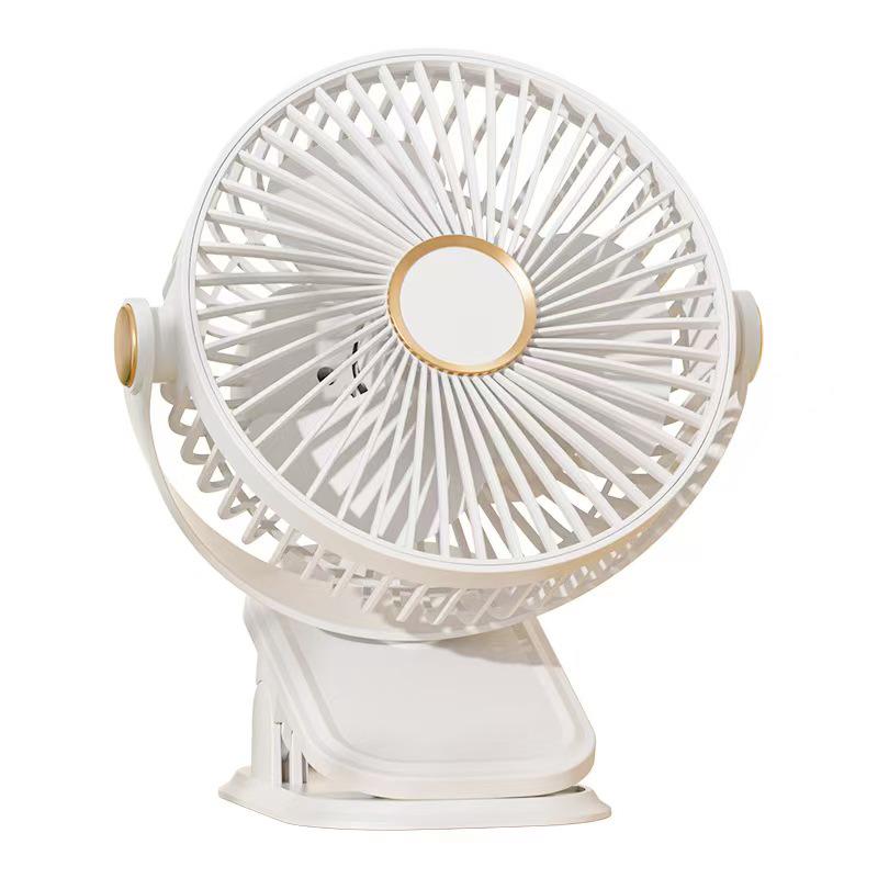 Multifunctional Clip-On Fan with Light – Portable, Rechargeable for Home, Dorm, Office, Desktop, and Outdoor Use