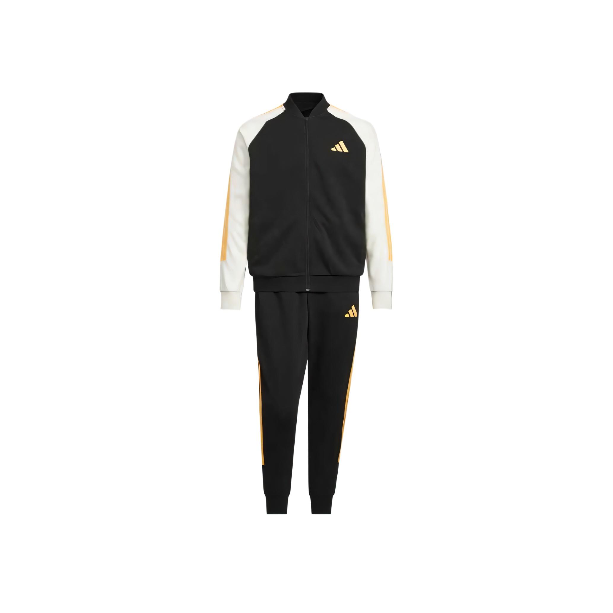 

Adidas Sports Lifestyle Series Comfortable Soft Skin-Friendly Breathable Casual Sports Suit Unisex Sports Suit Black Han-Jade-White JZ0106 XL