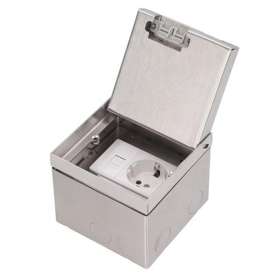 Bodeneinbau-Unterputzsteckdose, platzsparende, verdeckte Steckdose aus Edelstahl für Zuhause, AC250V
