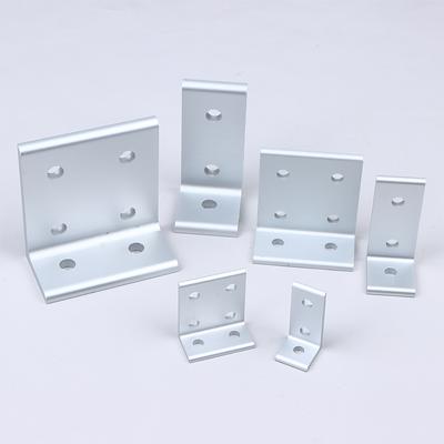 Perfil de aluminio, ángulo vertical, conexión ajustable, lados desiguales, conexión en ángulo recto de 90 grados, accesorios fijos