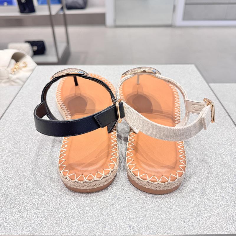 Mode 2025 Neue Damen Sandalen Sommer Strand Flip Flops Dicke Sohle Seil Gewebte Flache Schuhe Frau Gladiator Sandalen Mujer Lässige Flats