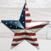 4th of July Wooden Wall Mount Door Sign - Patriotic Star Flag Decor with Independence Day Theme - Ideal for Memorial Day and Sum