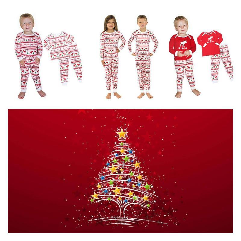 European And American Printed Christmas Home Clothing Suit For Parents And Children