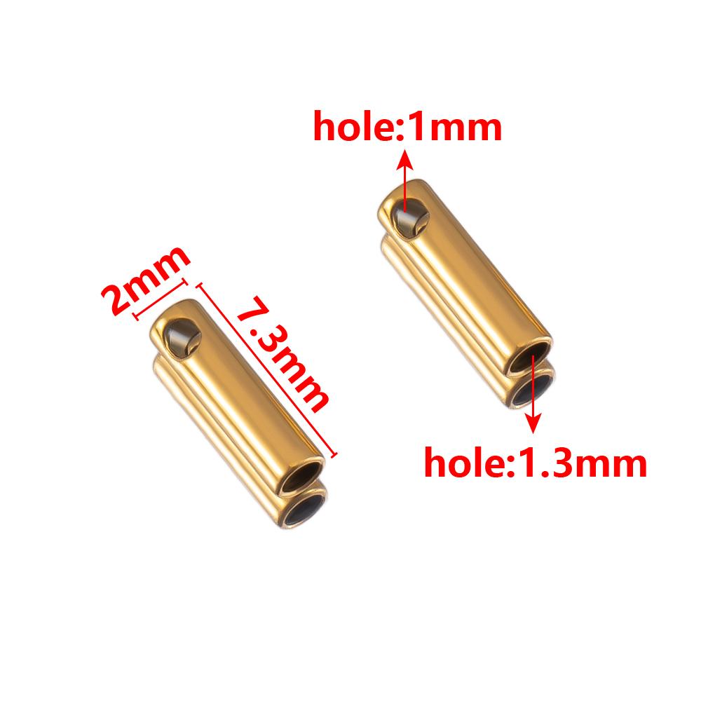 20pcs Stainless Steel Column End Tip Cap Crimp Clasps For DIY End Bead Caps Connector Necklace Leather Cord Jewelry Accessories