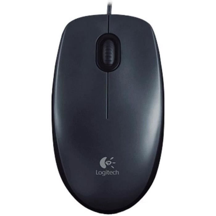 Souris Filaire - LOGITECH - M100 - 1000 DPI - Design Ergonomique - Noir
