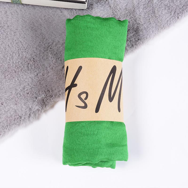 2022 Women's Cotton & Linen Candy Color Neck Scarf – Soft, Solid Hue Gift Scarf