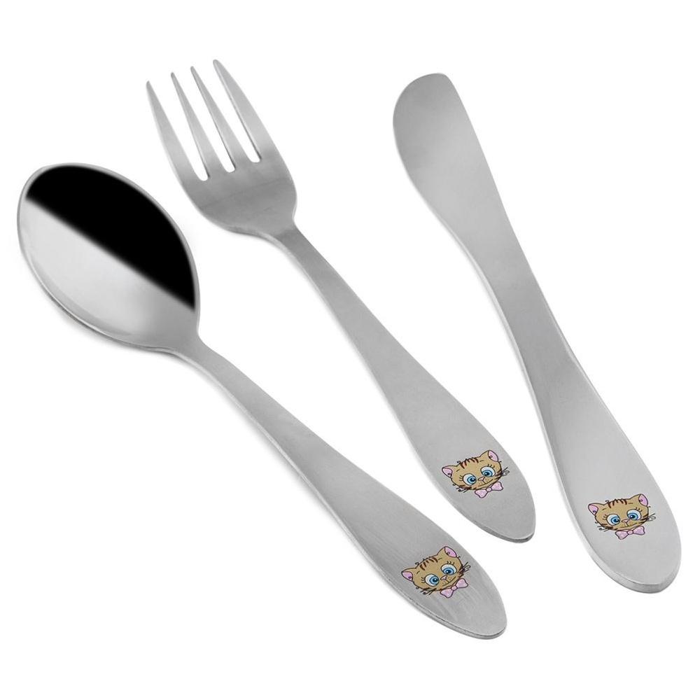 Kids Stainless Steel Cutlery Set 3-Piece CAT
