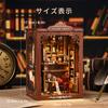 CRESYMME Miniature House Dollhouse Book Nook Kit Wooden DIY 3D Hobby Handmade (Lamped Study)