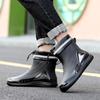 Men's rain shoes high-end fashion trend short rain shoes non-slip water boots fleece water shoes waterproof work overshoes