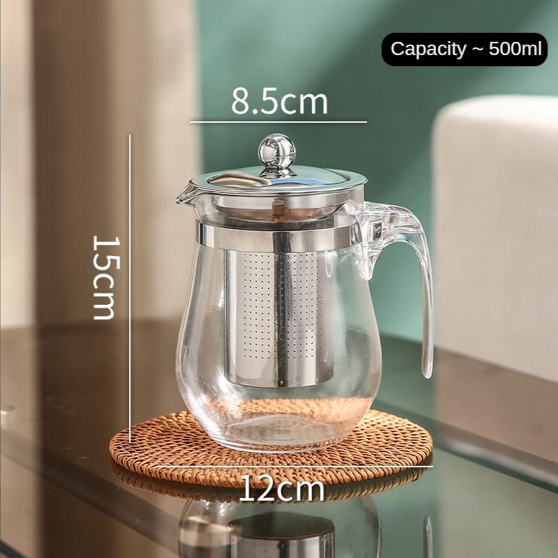 Skleněná konvička na čaj Varná konvice na čaj Filtrace čaje Žáruvzdorná skleněná konvička na čaj pro infuzi Konvice Pu Erh Gaiwan Sada Konvice Sítko Puer