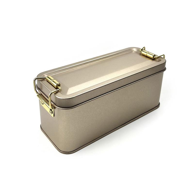 Stabile Rechteckige Blechdose mit Deckel zur Aufbewahrung von Kuchen, Tee-Verpackung, Reise-Kleinteile-Organizer