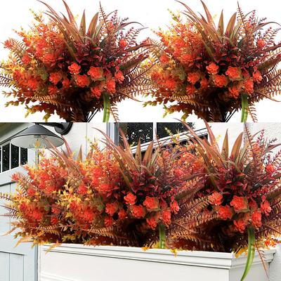 Combinação persa de plástico artificial de flores artificiais de eucalipto de outono Decoração de jardim doméstico