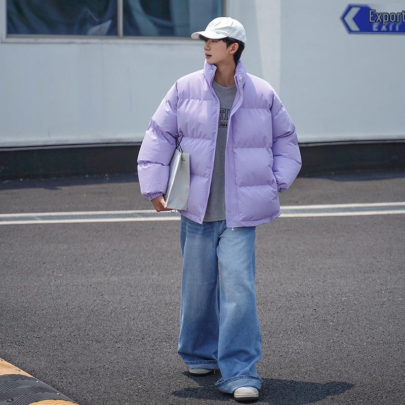 Unisex Cotton Jacket: Winter Wear for Couples, Versatile Two-Way Design, Solid Color, Casual Hooded Jacket.