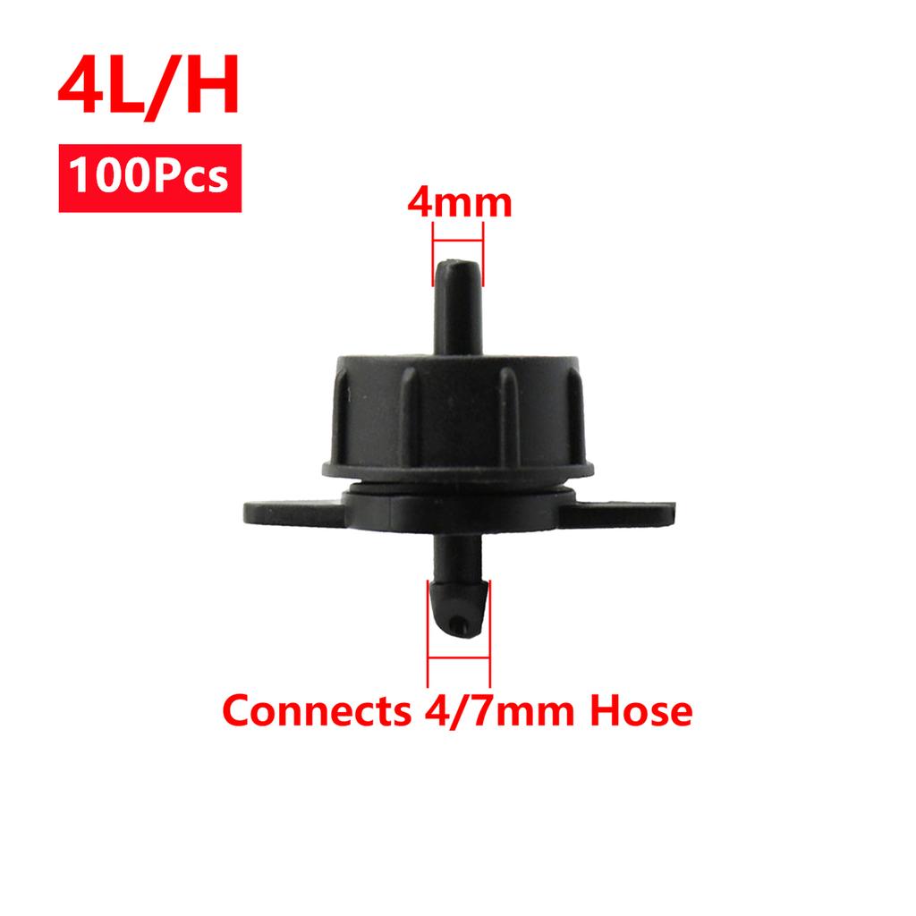 Garden Drip Irrigation System Fittings 2L/4L/8L Pressure Compensated Dripper Detachable/Washable Flow Stabilizer 20/50/100 Pcs