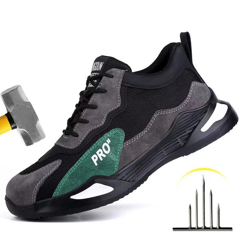 Scarpe da Lavoro Sneakers Anti-puncture in Rete da Uomo Leggere con Puntale in Acciaio Scarpe di Sicurezza Traspiranti Scarpe da Lavoro con Puntale in Acciaio