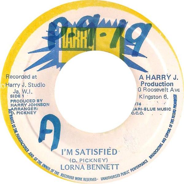 

7-дюймовая пластинка LORNA BENNETT Im Satisfied NONE Harry J Records 1974 Ямайка Регги Ска Даб Б/у