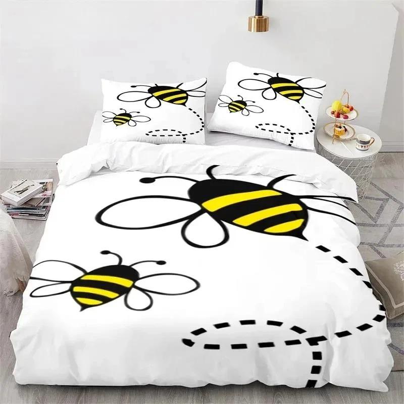 

Vibrant Comfortable Double 2 3 Piece No Core Bee Pattern Boy Girl Bed Size Bedroom Decoration Quilt Comforter (quilt)-EU Single(135*200cm)3pcs