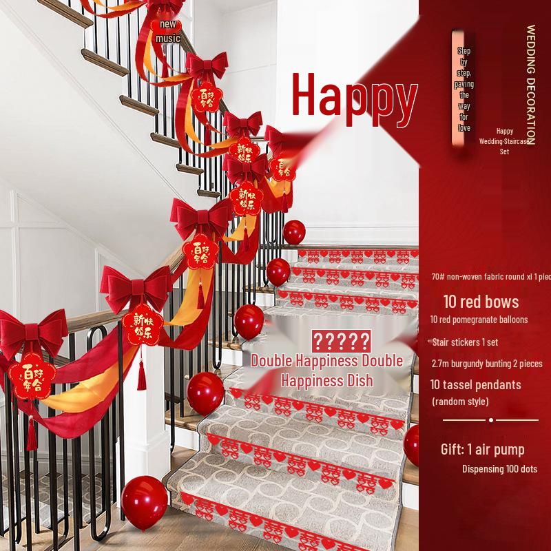

Wedding Stair Railing & Room Decoration Set: Non-woven Bows & Hanging Ornaments
